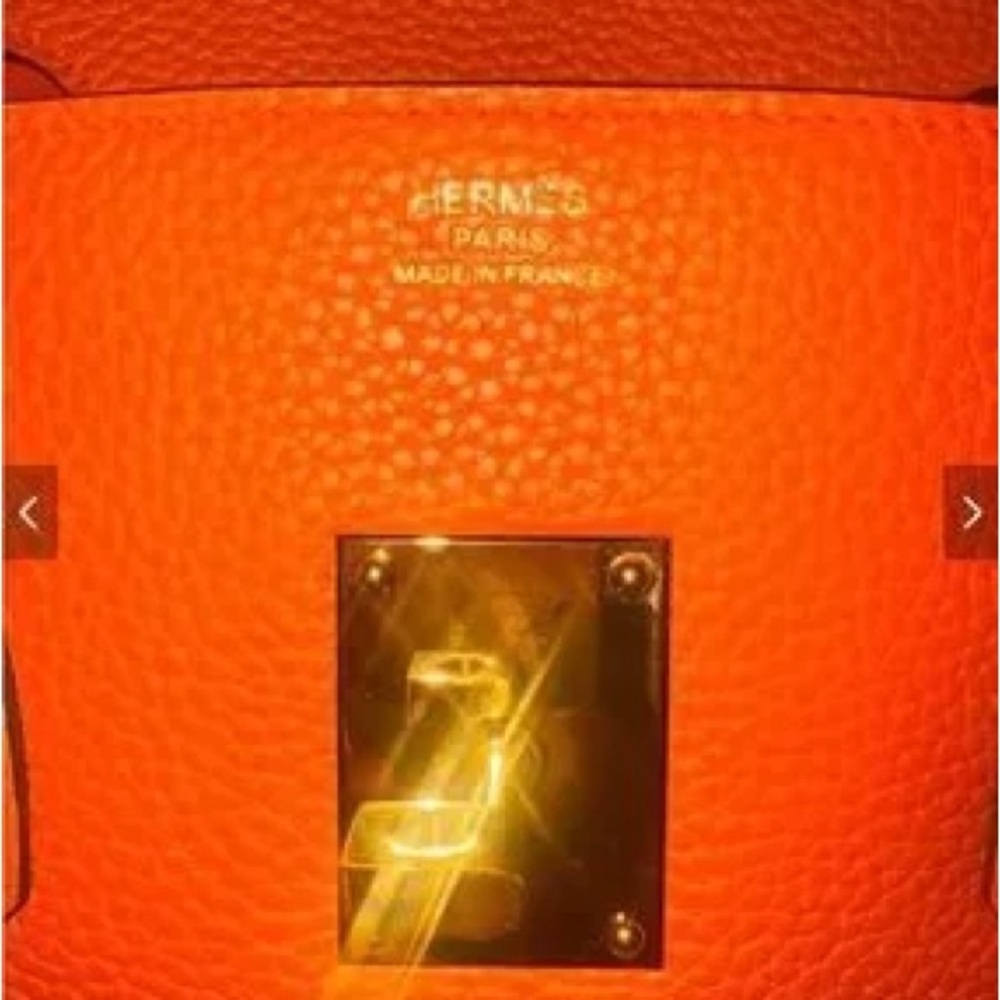 Orange Leather Tote Handbag GHW Clementine H SHOULDER BIRKIN JPG 42 - Picture 5 of 8